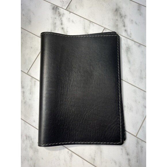 Black Leather Bible/Book Cover 15.5inx10in Unisex Renaissance Art Santa Fe - Picture 1 of 5